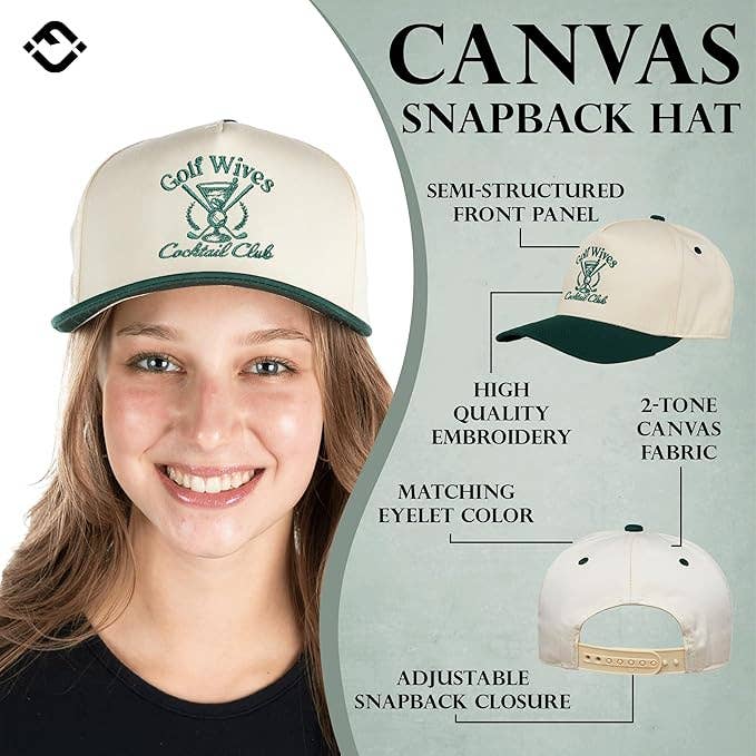 Two Tone Cap -  Golf Wives Cocktail Club - Green/Beige