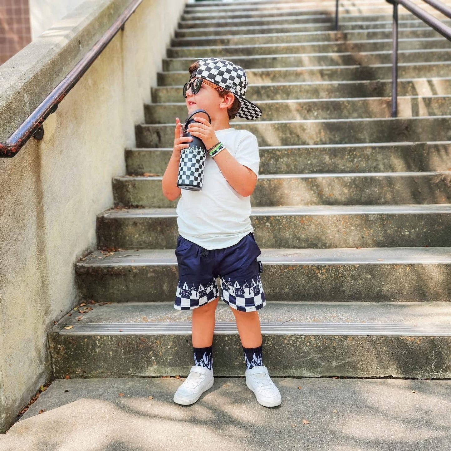 Checker Flame 16 Oz Water Bottle