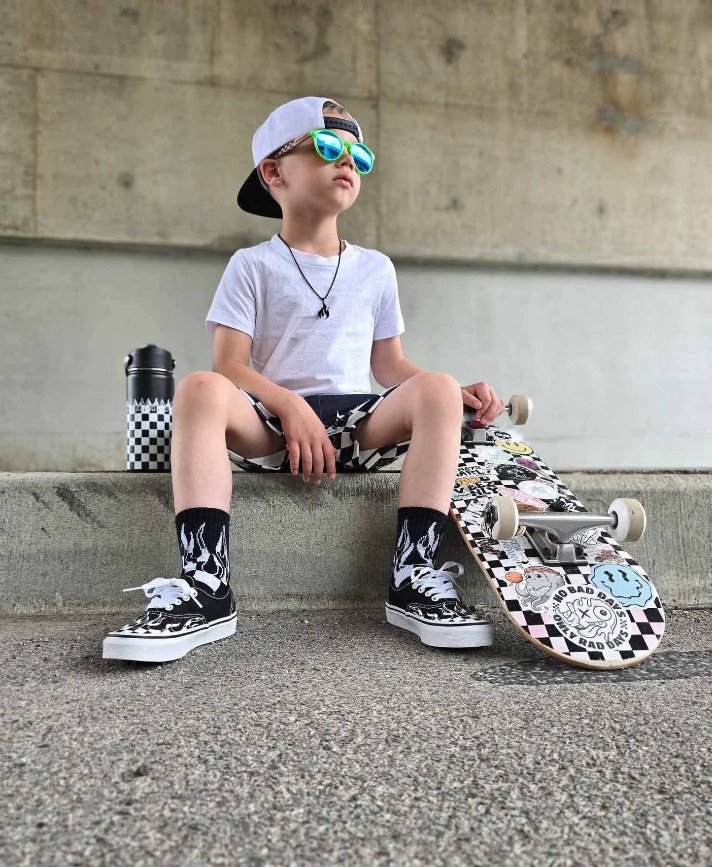 Checker Flame 16 Oz Water Bottle