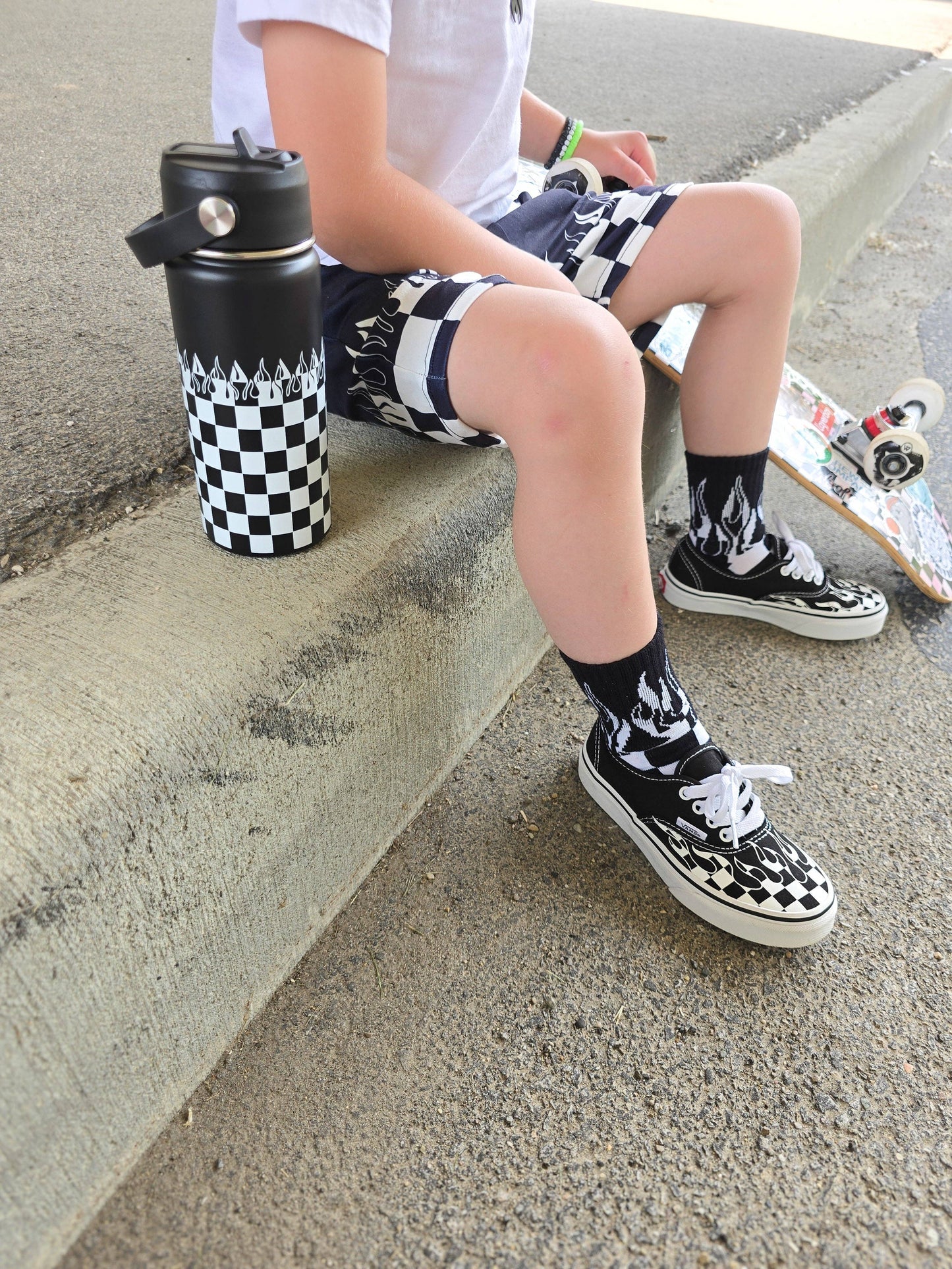 Checker Flame 16 Oz Water Bottle