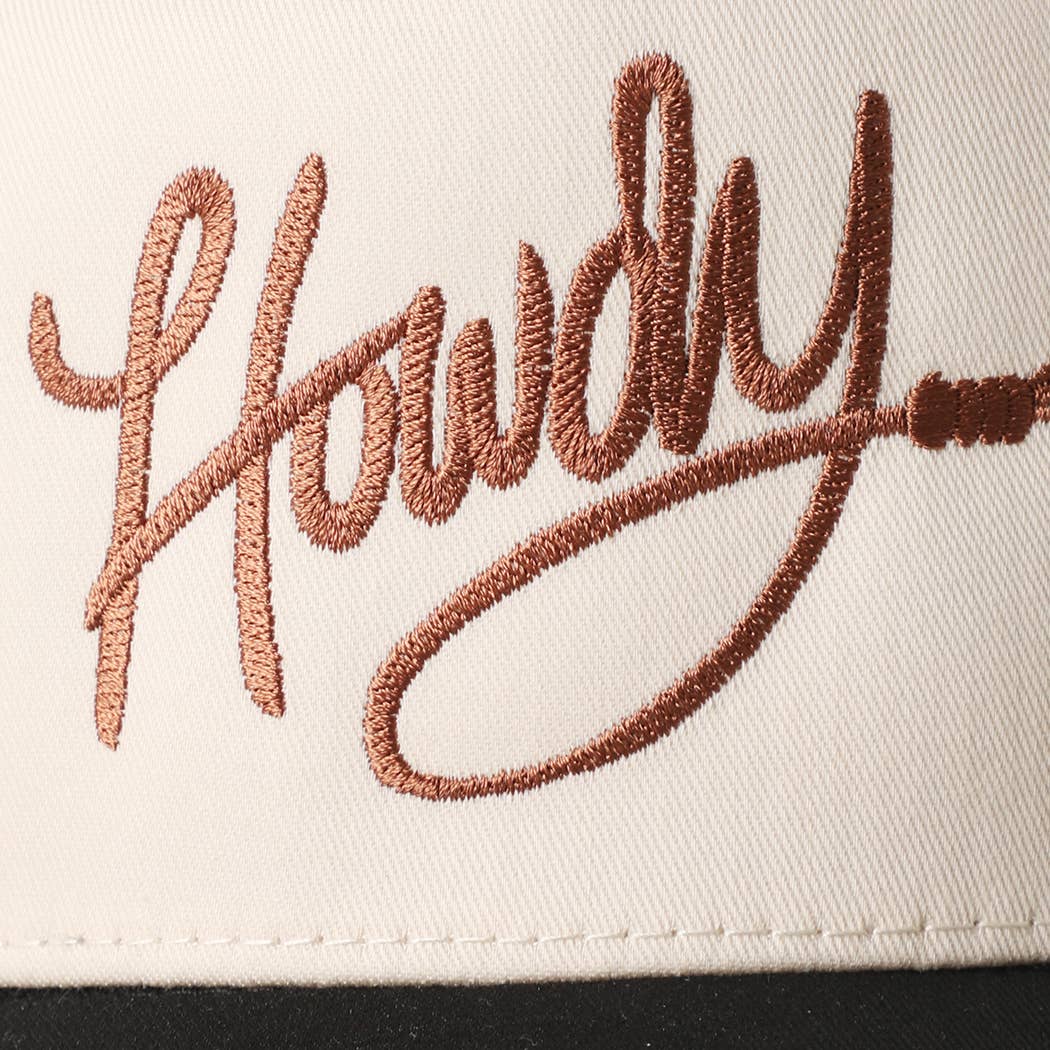 Howdy Embroidered Classic Two-Tone Trucker Hat
