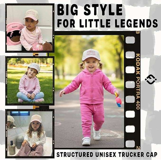 Literally Just a Girl kids trucker hat
