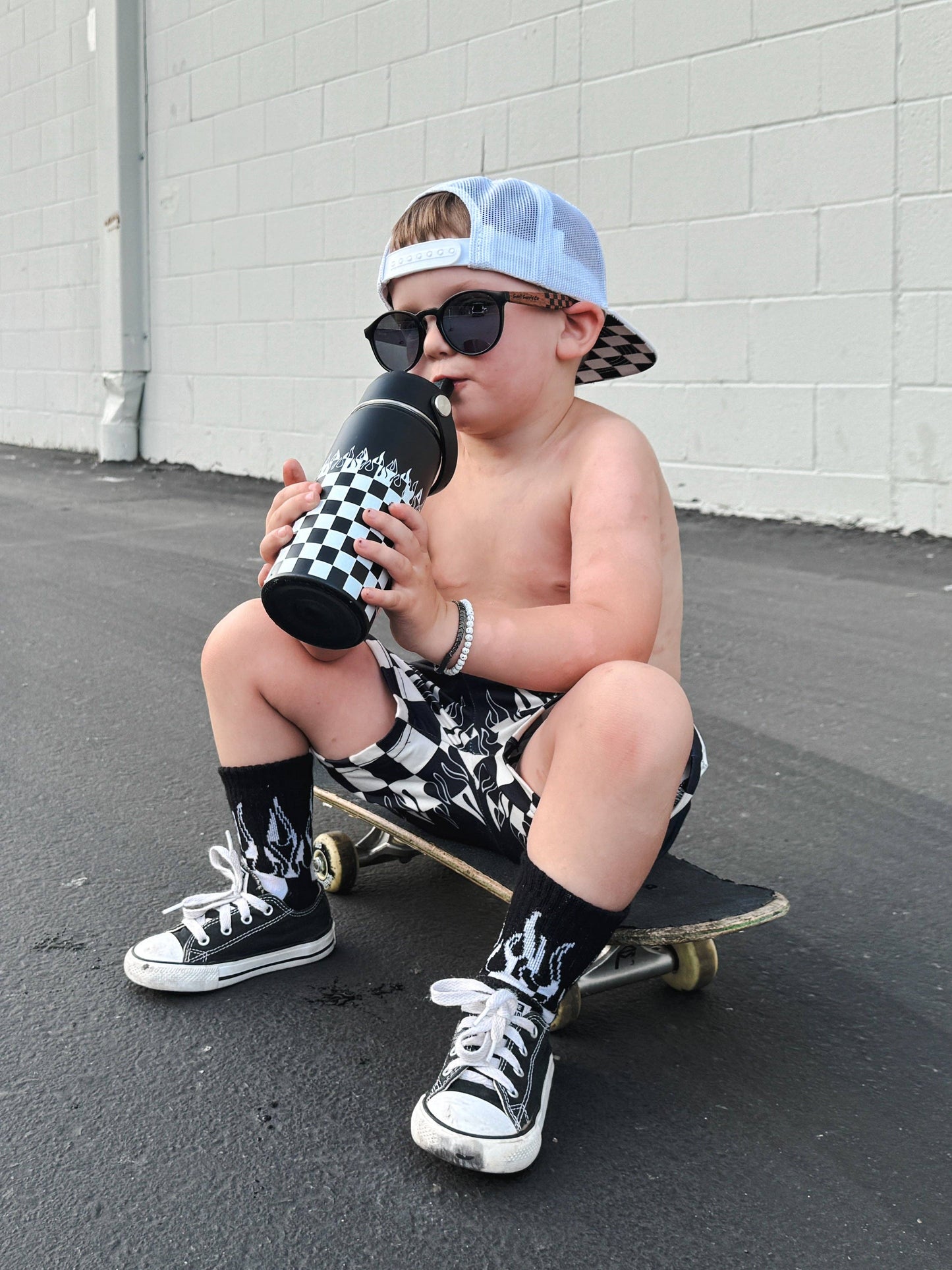 Checker Flame 16 Oz Water Bottle