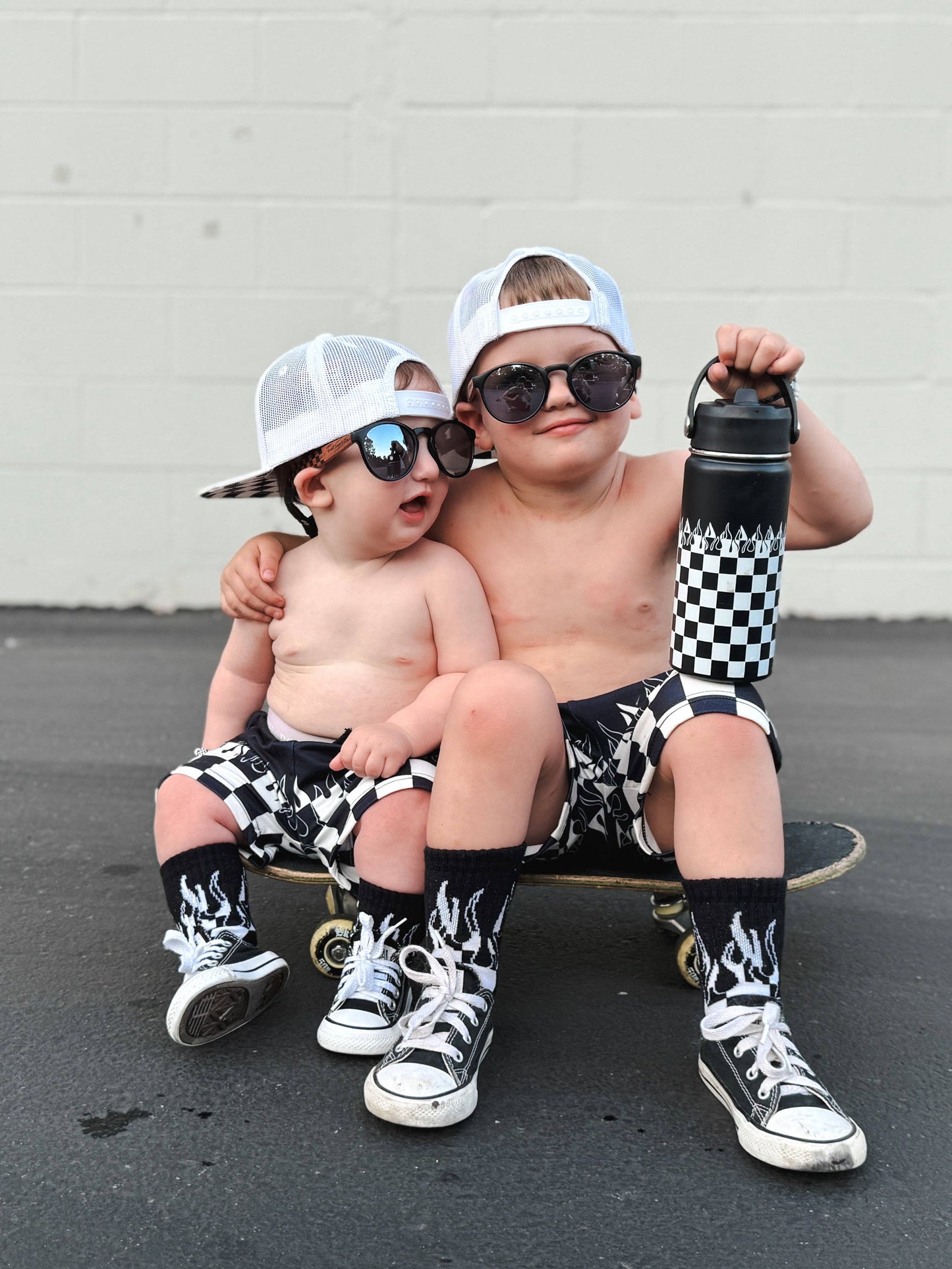 Checker Flame 16 Oz Water Bottle