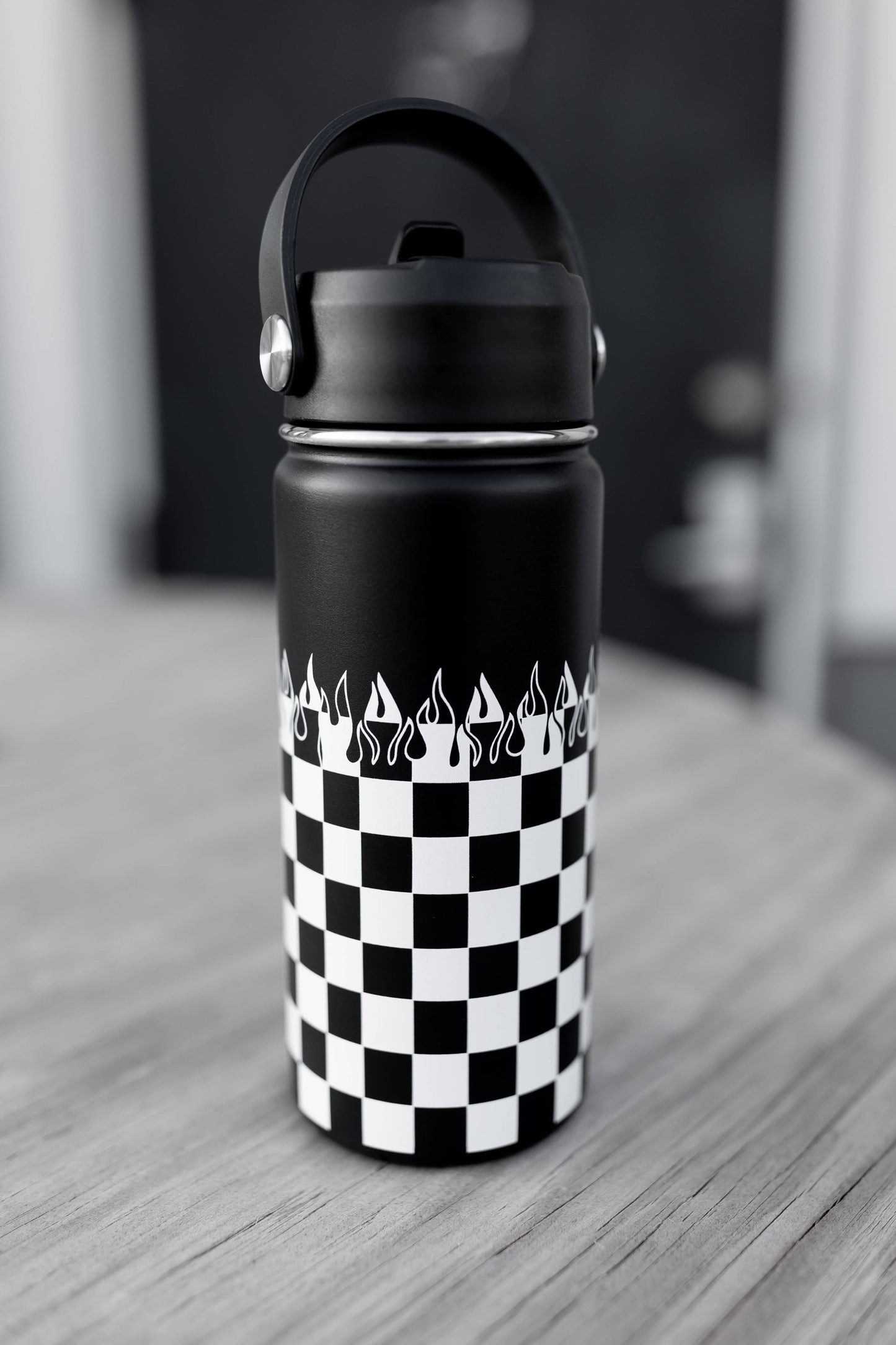 Checker Flame 16 Oz Water Bottle